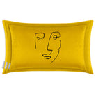 Open Face | Sustainable Velvet Rectangle Cushion - Mustard Ochre 50 x 30 cm Cover Only by Izabela Peters