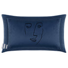 Open Face | Sustainable Velvet Rectangle Cushion - Petrol Blue 50 x 30 cm Cover Only by Izabela Peters