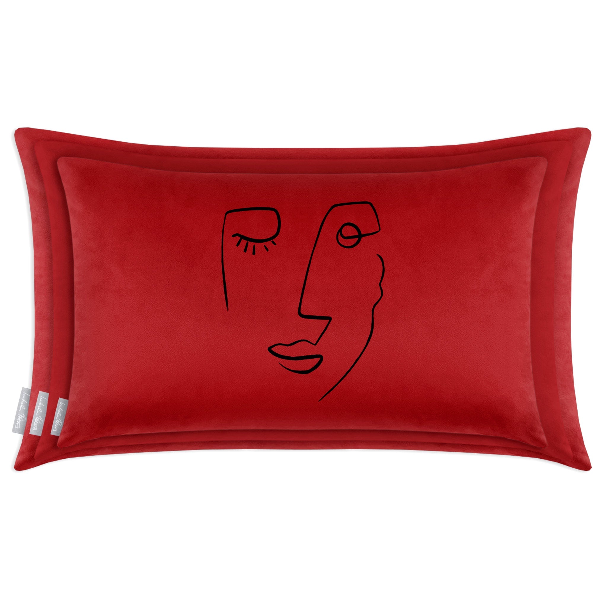 Open Face | Sustainable Velvet Rectangle Cushion - Crimson Muse 50 x 30 cm Cover Only by Izabela Peters