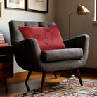 Open Face | Sustainable Velvet Rectangle Cushion - Crimson Muse 50 x 30 cm Cover Only by Izabela Peters