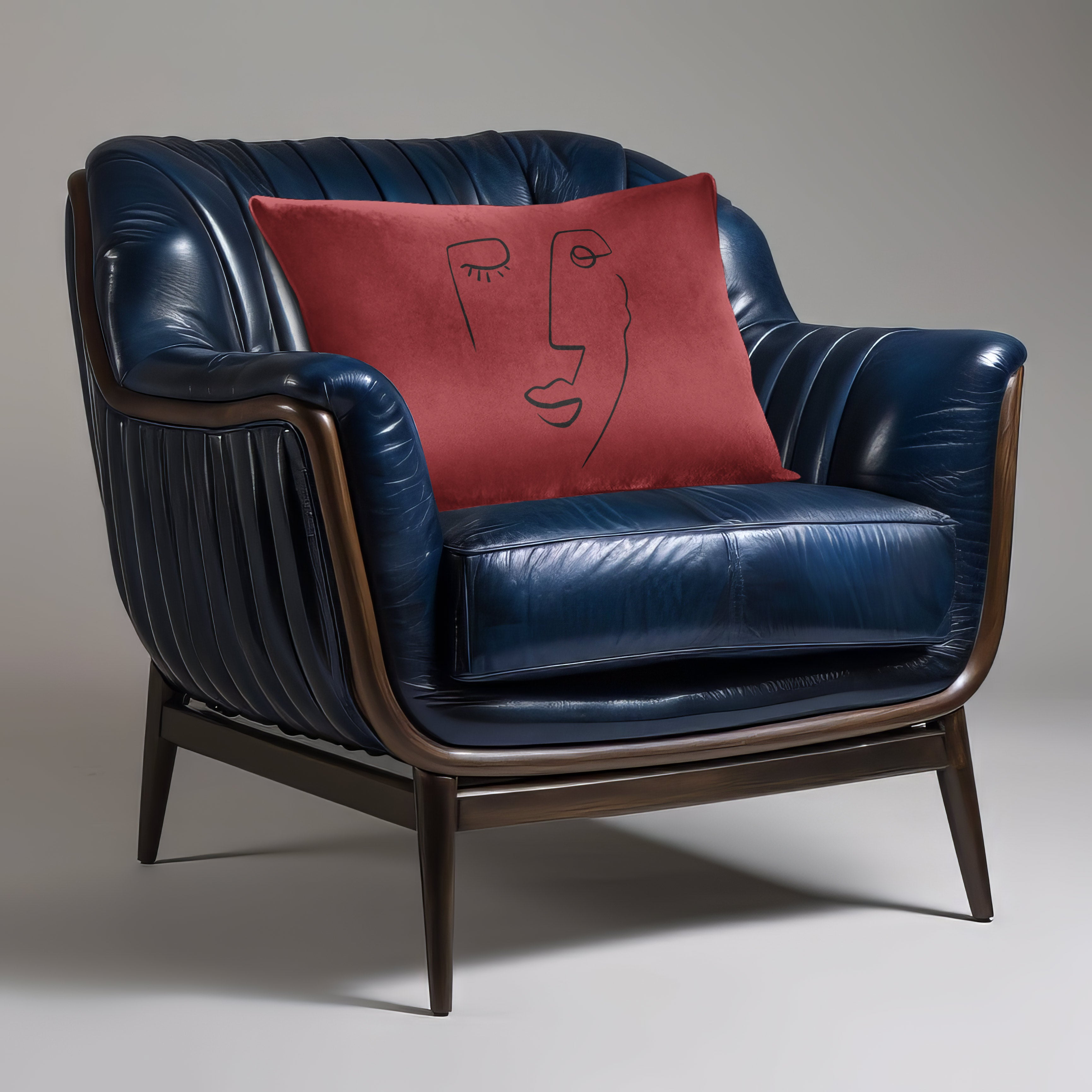 Open Face | Sustainable Velvet Rectangle Cushion - Crimson Muse 50 x 30 cm Cover Only by Izabela Peters