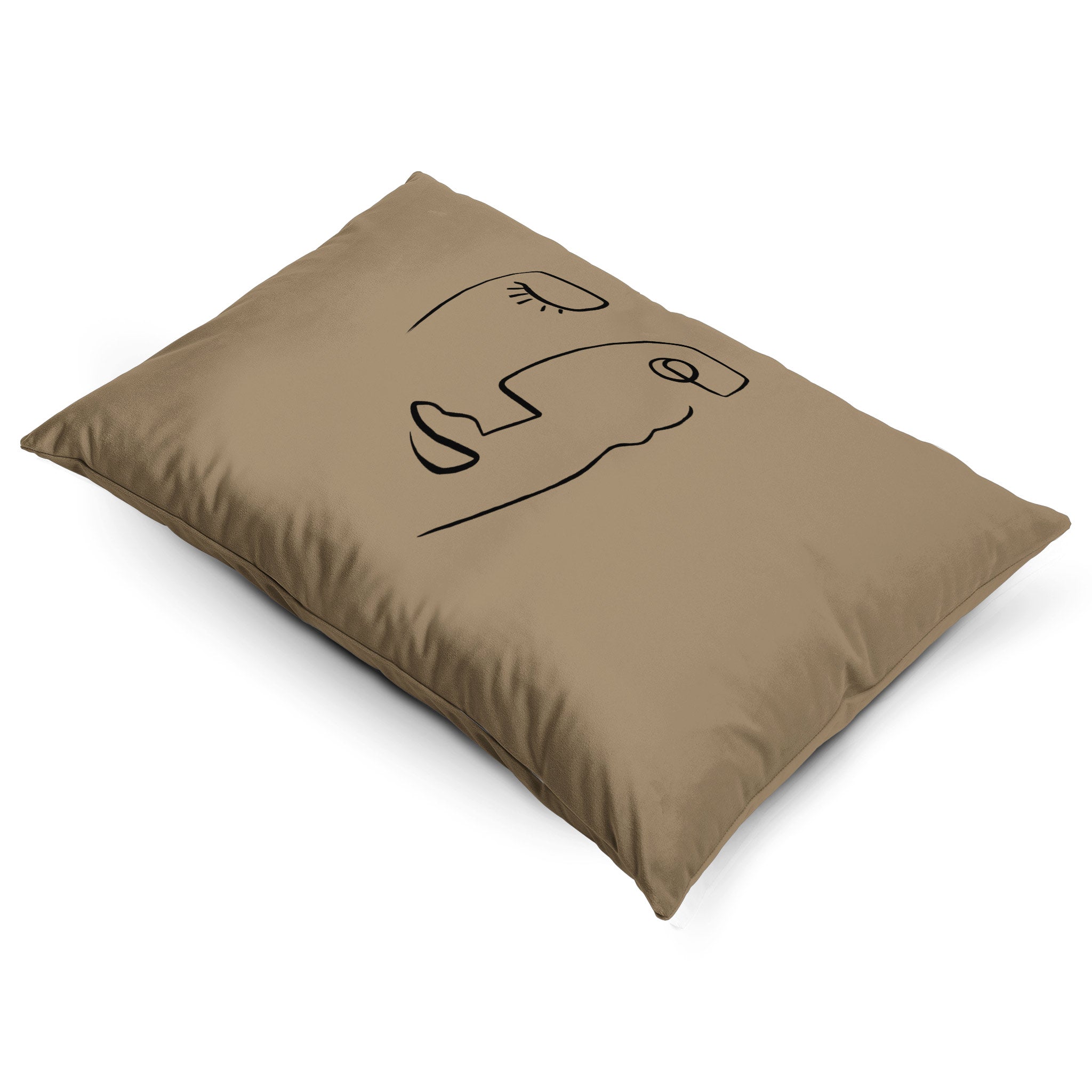 Open Face | Sustainable Velvet Rectangle Cushion - Taupe 50 x 30 cm Cover Only by Izabela Peters