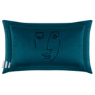 Open Face | Sustainable Velvet Rectangle Cushion - Teal 50 x 30 cm Cover Only by Izabela Peters