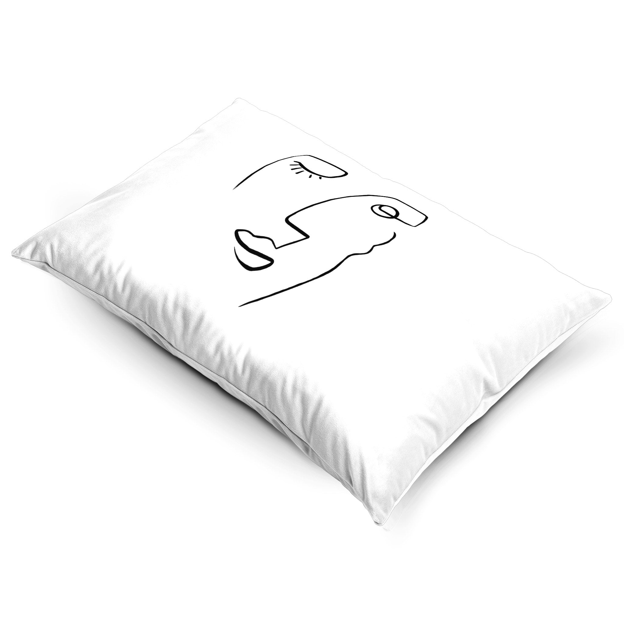 Open Face | Sustainable Velvet Rectangle Cushion in White and Black 50 x 30 cm Cover Only | Izabela Peters