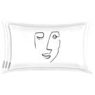 Open Face | Sustainable Velvet Rectangle Cushion - White and Black 50 x 30 cm Cover Only by Izabela Peters
