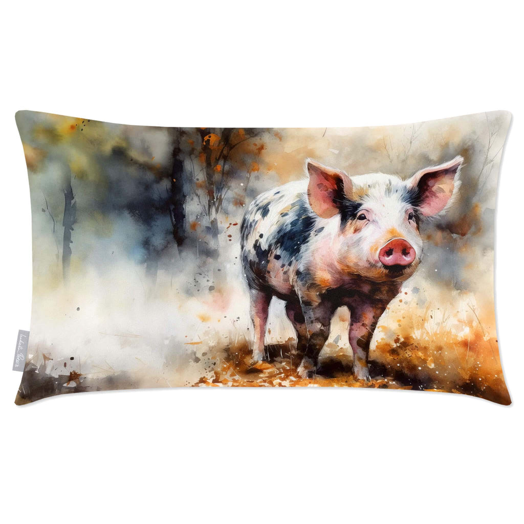 Luxury Sustainable Velvet Rectangle Cushion - Pig  Izabela Peters   