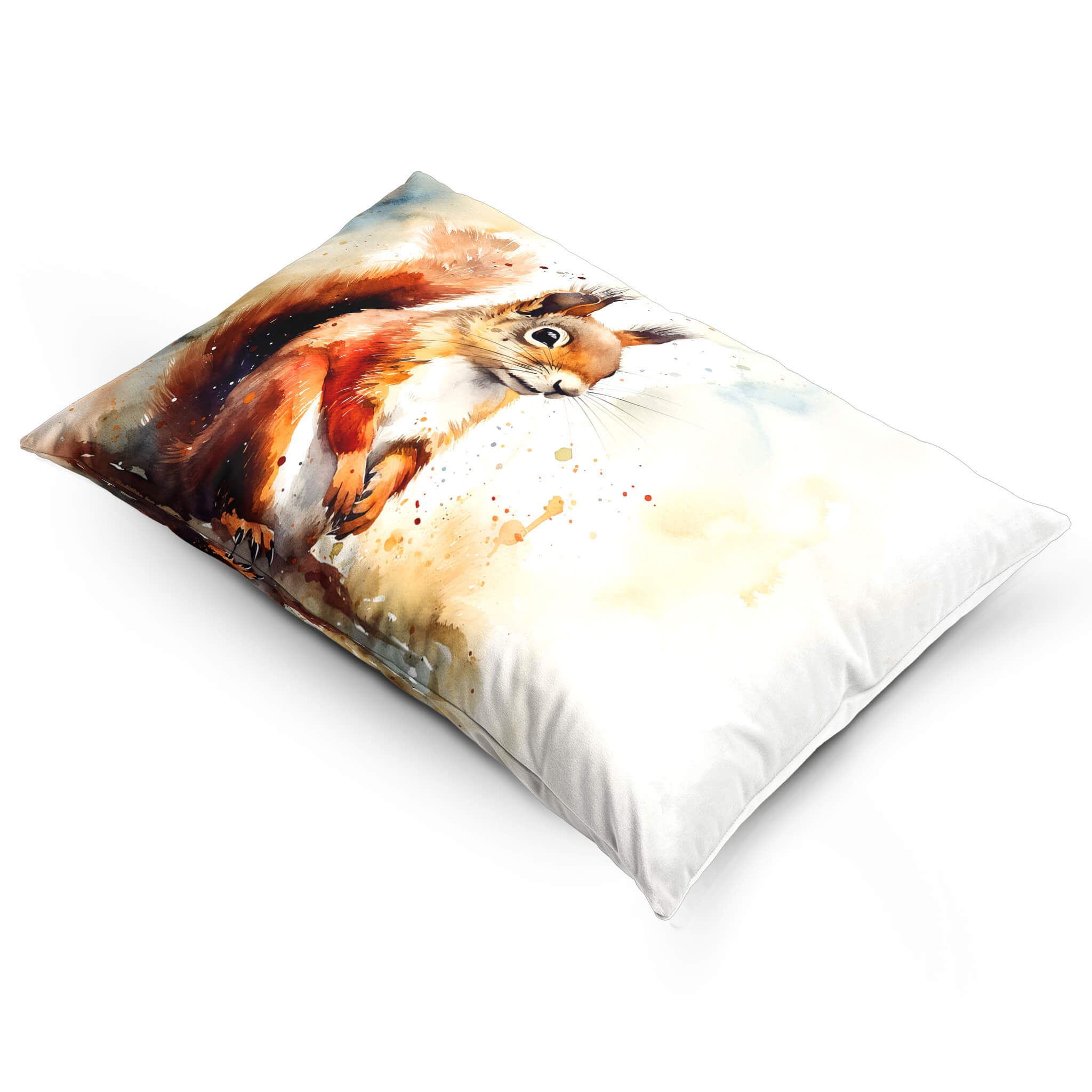 Red Squirrel | Sustainable Velvet Rectangle Cushion - 50 x 30 cm Cover Only Multicoloured by Izabela Peters