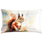 Red Squirrel | Sustainable Velvet Rectangle Cushion - 50 x 30 cm Cover Only Multicoloured by Izabela Peters