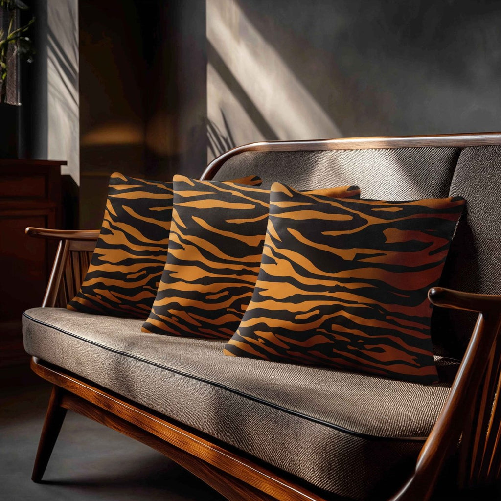 Zebra Print | Sustainable Velvet Cushion - Orange 40 x 40 cm Standard by Izabela Peters