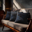 Zebra Print | Sustainable Velvet Cushion - Petrol Blue 40 x 40 cm Standard by Izabela Peters
