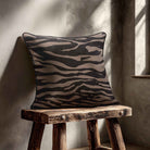 Zebra Print | Sustainable Velvet Cushion - Dovedale Stone 40 x 40 cm Piped by Izabela Peters
