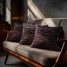 Zebra Print | Sustainable Velvet Cushion - Italian Grape 40 x 40 cm Standard by Izabela Peters