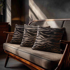 Zebra Print | Sustainable Velvet Cushion - Dovedale Stone 40 x 40 cm Standard by Izabela Peters