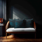 Zebra Print | Sustainable Velvet Cushion - Teal 40 x 40 cm Piped by Izabela Peters