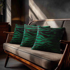 Zebra Print | Sustainable Velvet Cushion - Emerald Green 40 x 40 cm Standard by Izabela Peters