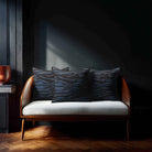 Zebra Print | Sustainable Velvet Cushion - Petrol Blue 40 x 40 cm Piped by Izabela Peters