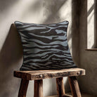Zebra Print | Sustainable Velvet Cushion - French Grey 40 x 40 cm Piped by Izabela Peters