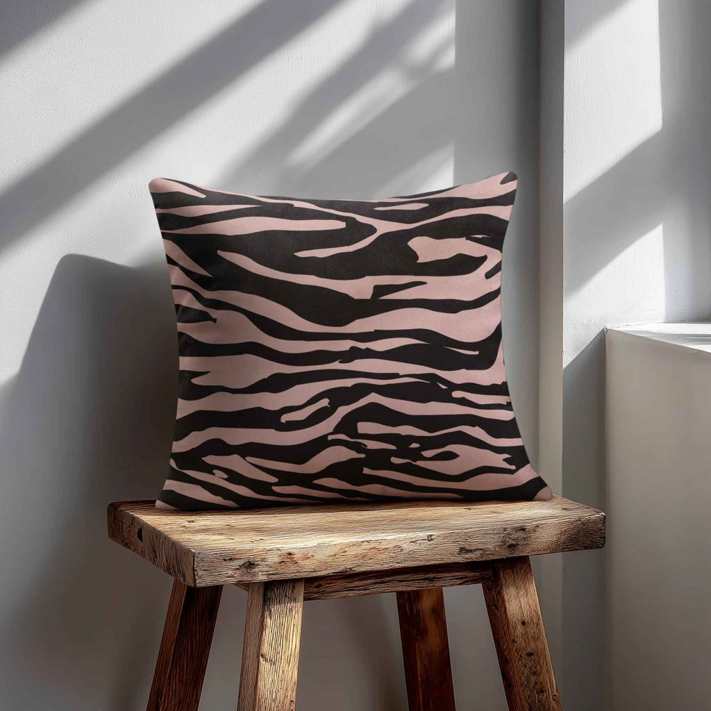 Zebra Print | Sustainable Velvet Cushion - Rosewater 40 x 40 cm Standard by Izabela Peters