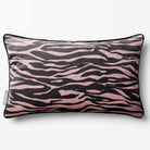 Zebra Print | Sustainable Velvet Rectangle Cushion - Rosewater 50 x 30 cm Piped by Izabela Peters