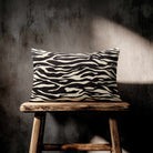 Zebra Print | Sustainable Velvet Rectangle Cushion - Cream 50 x 30 cm Standard by Izabela Peters