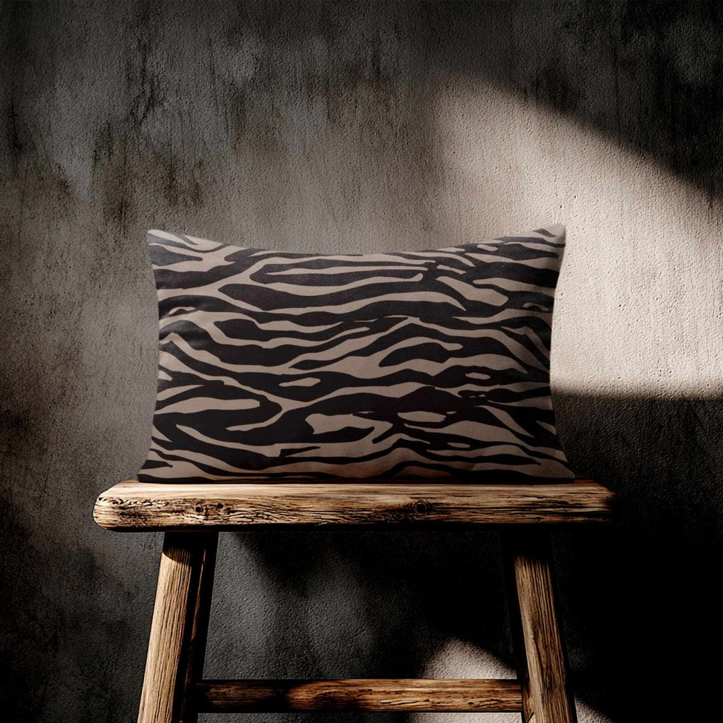 Zebra Print | Sustainable Velvet Rectangle Cushion - Dovedale Stone 50 x 30 cm Standard by Izabela Peters