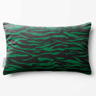 Zebra Print | Sustainable Velvet Rectangle Cushion - Emerald Green 50 x 30 cm Standard by Izabela Peters