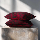 Zebra Print | Sustainable Velvet Rectangle Cushion - Raspberry Red 50 x 30 cm Piped by Izabela Peters