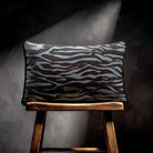 Zebra Print | Sustainable Velvet Rectangle Cushion - French Grey 50 x 30 cm Piped by Izabela Peters