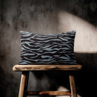 Zebra Print | Sustainable Velvet Rectangle Cushion - French Grey 50 x 30 cm Standard by Izabela Peters