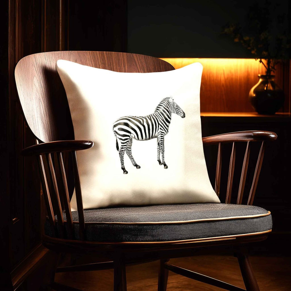Zebra | Sustainable Velvet Cushion - Ivory Cream 40 x 40 cm Standard by Izabela Peters
