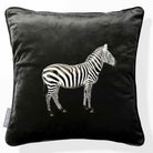 Zebra | Sustainable Velvet Cushion - Charcoal 40 x 40 cm Piped by Izabela Peters