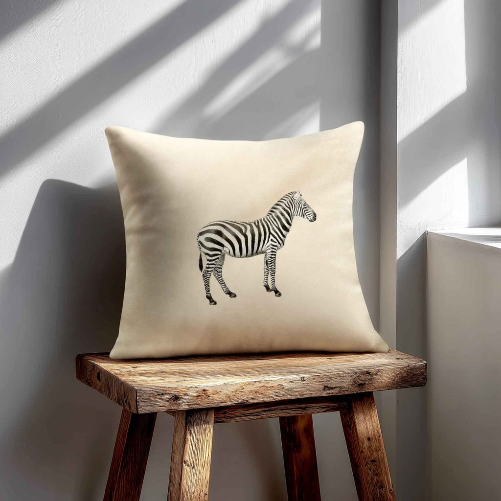 Zebra | Sustainable Velvet Cushion - Ivory Cream 40 x 40 cm Standard by Izabela Peters