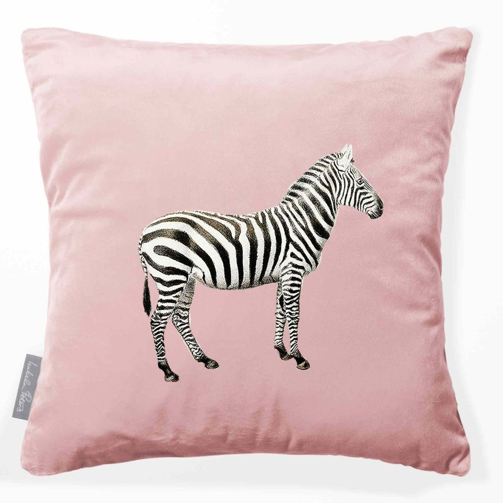 Zebra | Sustainable Velvet Cushion - Rosewater 40 x 40 cm Smooth by Izabela Peters