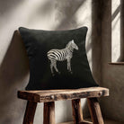 Zebra | Sustainable Velvet Cushion - Charcoal 40 x 40 cm Standard by Izabela Peters