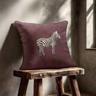 Zebra | Sustainable Velvet Cushion - Italian Grape 40 x 40 cm Standard by Izabela Peters