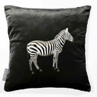 Zebra | Sustainable Velvet Cushion - Charcoal 40 x 40 cm Smooth by Izabela Peters