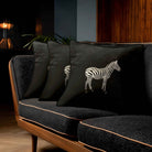 Zebra | Sustainable Velvet Cushion - Charcoal 40 x 40 cm Standard by Izabela Peters