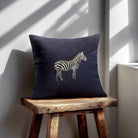 Zebra | Sustainable Velvet Cushion - Graphite 40 x 40 cm Standard by Izabela Peters