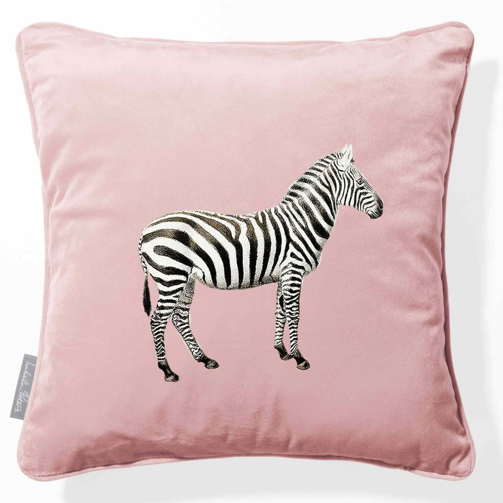 Zebra | Sustainable Velvet Cushion - Rosewater 40 x 40 cm Piped by Izabela Peters
