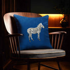 Zebra | Sustainable Velvet Cushion - Estate Blue 40 x 40 cm Standard by Izabela Peters