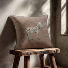 Zebra | Sustainable Velvet Cushion - Dovedale Stone 40 x 40 cm Standard by Izabela Peters