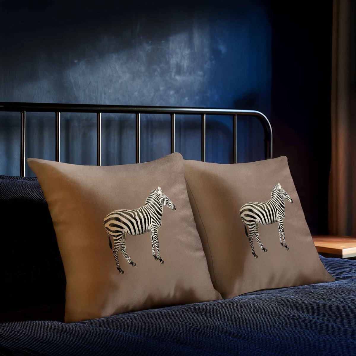 Zebra | Sustainable Velvet Cushion - Dovedale Stone 40 x 40 cm Standard by Izabela Peters