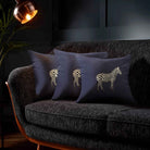 Zebra | Sustainable Velvet Cushion - Graphite 40 x 40 cm Standard by Izabela Peters