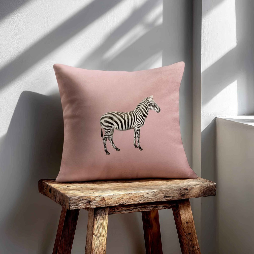 Zebra | Sustainable Velvet Cushion - Rosewater 40 x 40 cm Standard by Izabela Peters