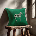 Zebra | Sustainable Velvet Cushion - Emerald Green 40 x 40 cm Standard by Izabela Peters