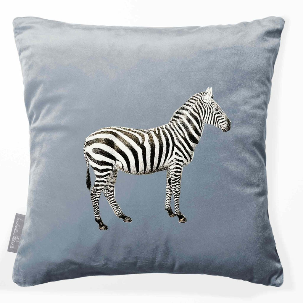Zebra | Sustainable Velvet Cushion - French Grey 40 x 40 cm Smooth by Izabela Peters
