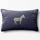 Zebra | Sustainable Velvet Rectangle Cushion - Graphite 50 x 30 cm Piped by Izabela Peters