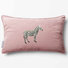 Zebra | Sustainable Velvet Rectangle Cushion - Rosewater 50 x 30 cm Piped by Izabela Peters