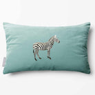 Zebra | Sustainable Velvet Rectangle Cushion - Blue Surf 50 x 30 cm Standard by Izabela Peters