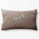 Zebra | Sustainable Velvet Rectangle Cushion - Dovedale Stone 50 x 30 cm Standard by Izabela Peters